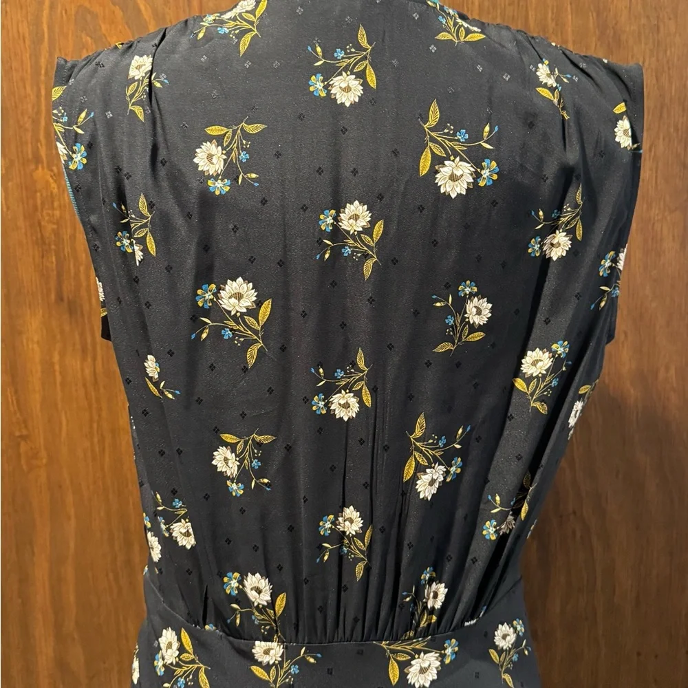 Veronica Beard Wixson Black Floral Dress Sz 8 - Picture 11 of 13